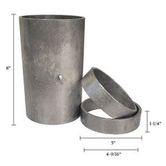 Pipe Hinge Sleeves – Bare Steel with Collars & Grease Zerk