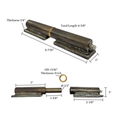 6" Round Hinge W/Plate Grease Zerk
