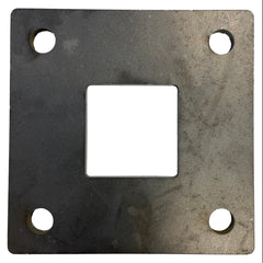 Square Plate 4" X 3/16" W/ 4 - .400" Sq Hole - Fits 1-1/2" Sq