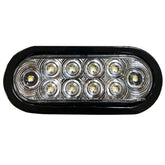Trailer Light - 6" Oval Backup Light - Clear Lens/10 LEDS White - Grommet & Plug