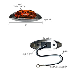 Trailer Light 2.6"x1" Surface Mount Marker Light