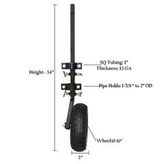 10" Adjustable Gate Wheel – Anti-Sag Support for Pipe Gates