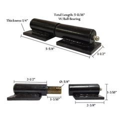 Barrel Hinge with Plate & Grease Zerk
