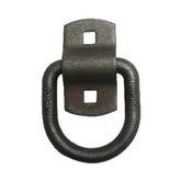 Black metal ring with a square hole on a white background