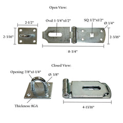 Heavy-Duty Hasp & Staple - 8-3/4" Zinc Plated