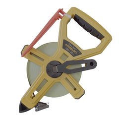 Yellow tape measure with a white background