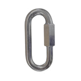 Metal carabiner on a white background
