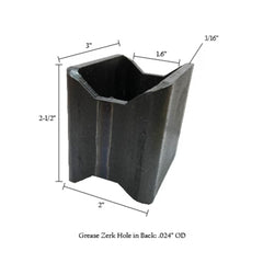 Rectangular Hinge Adapter – 3" x 2" | Square-to-Round Gate Hinge Support