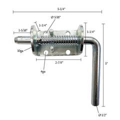 1/2" Spring Latch - Zinc Plated