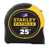 Stanley Fatmax tape measure with black and yellow design on a white background