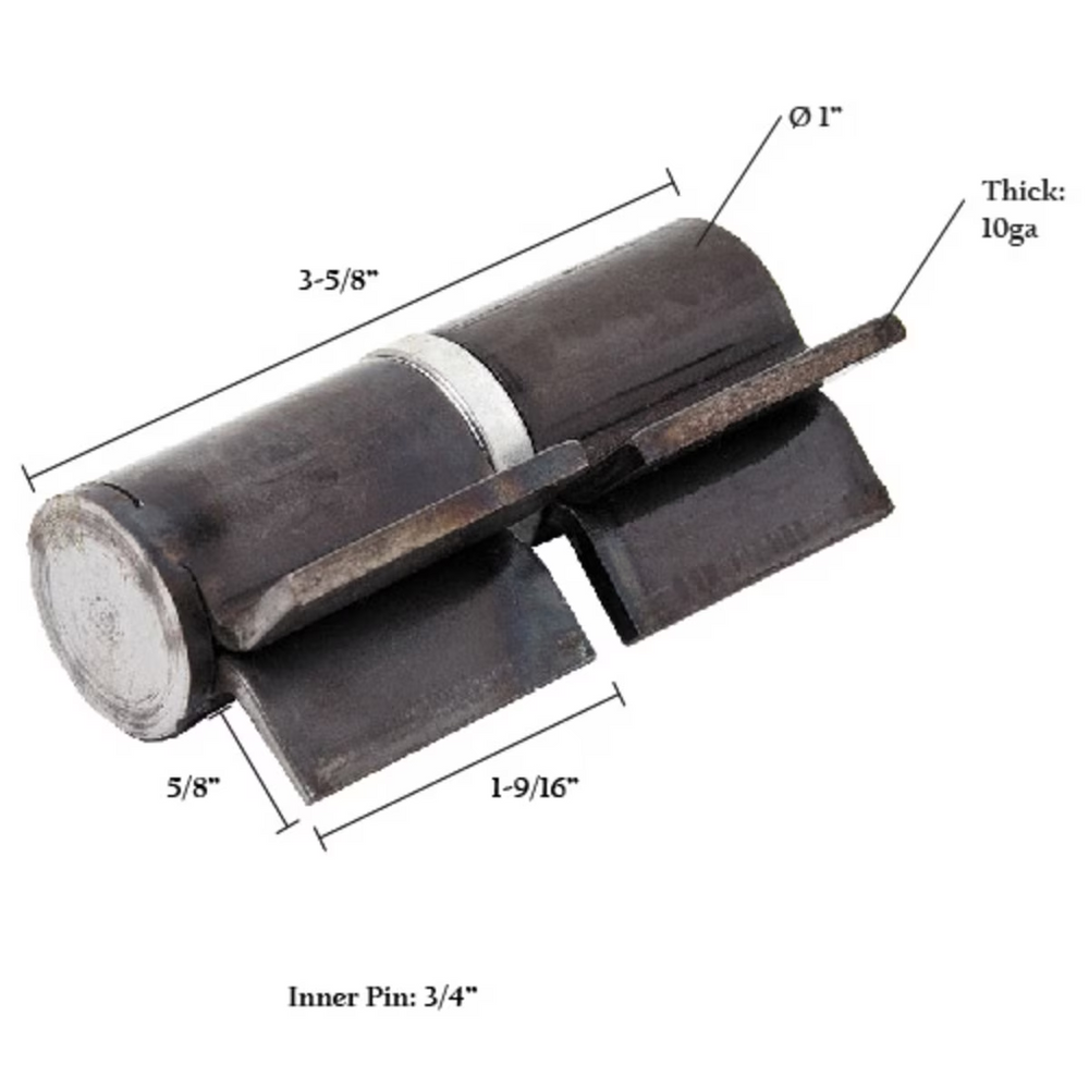 Metal component with dimensions labeled on a white background
