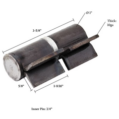 Metal component with dimensions labeled on a white background