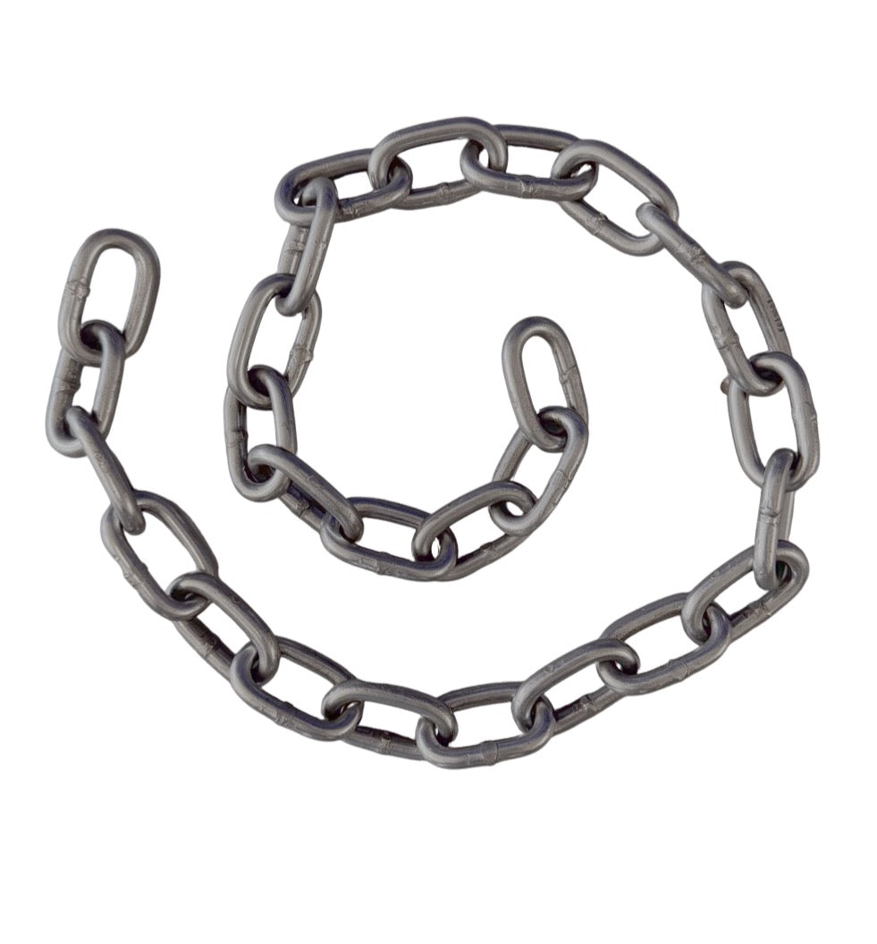 Metal chain on a white background