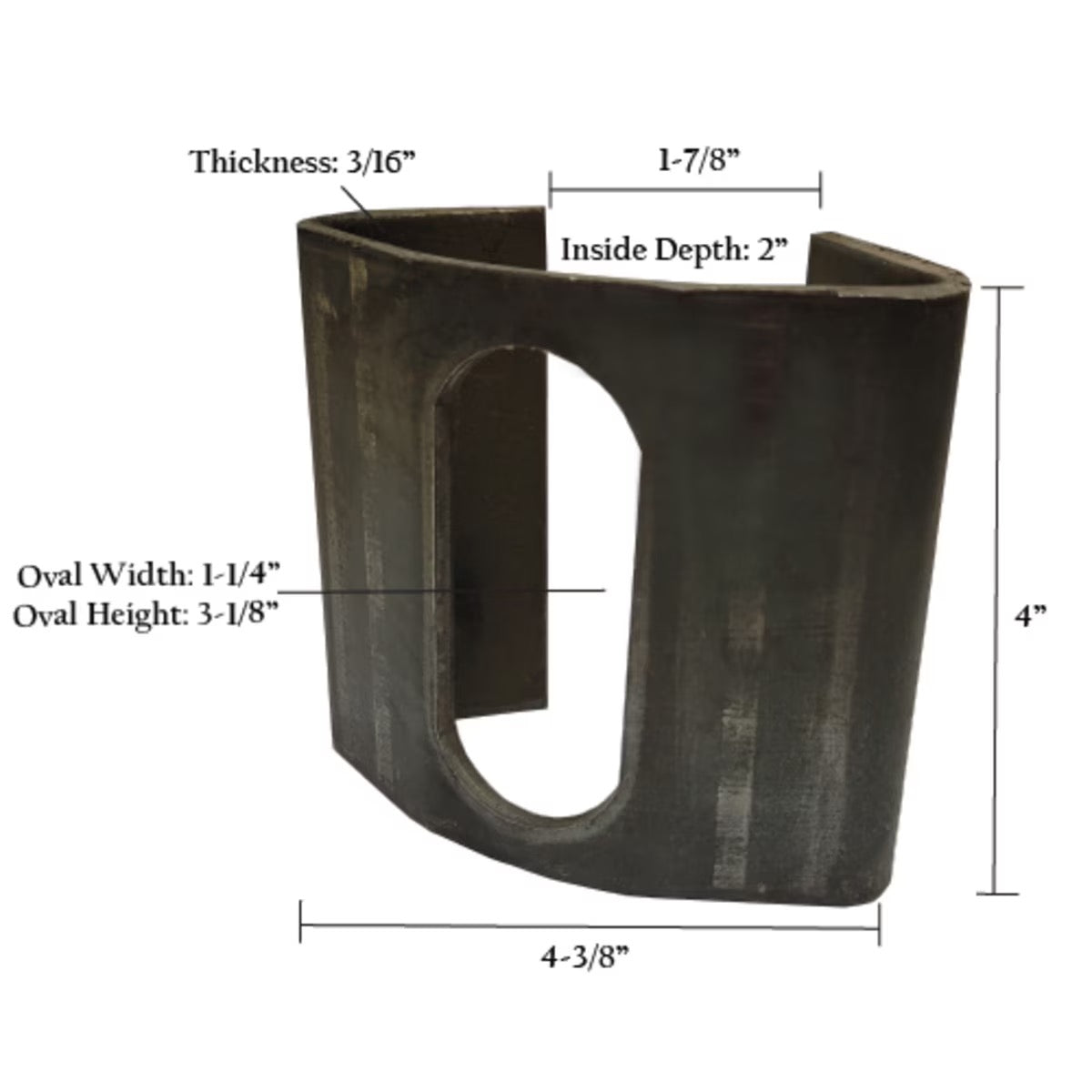 Bare Gate Striker Plate – 3/16″ Thick Steel (Weld-On)