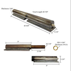 Round Hinges W/Grease Zerks & Weld Plate -No Ball Bearing 10 Inches