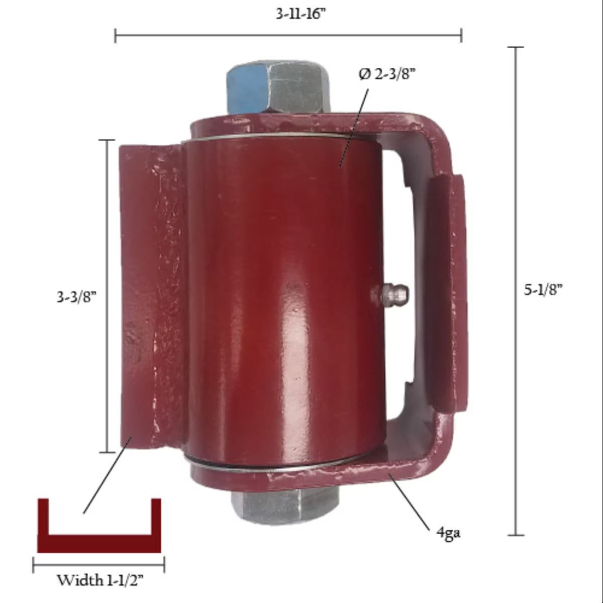 Gate Hinge HD Round Mount