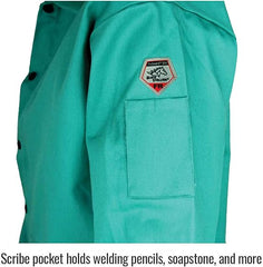 Black Stallion 9oz FR Cotton Green Welding Jacket 30"