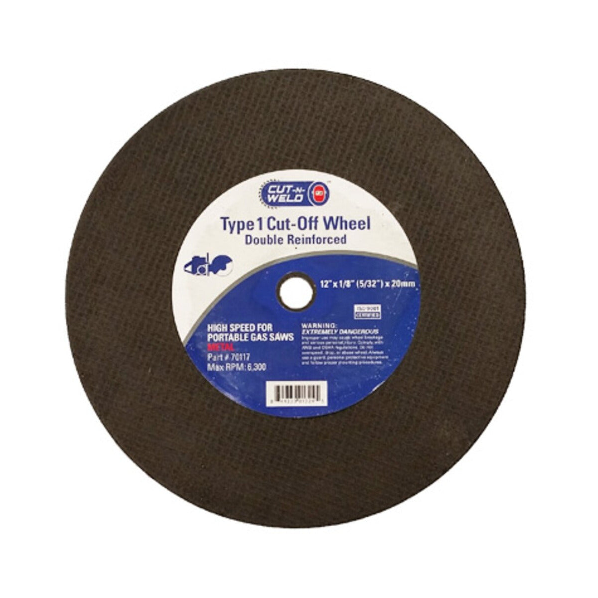 T1 Cut Off Wheel for Gas Saw 12" x 1/8 x 20mm