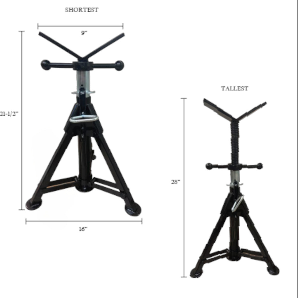 Folding Jack Stand With Vee Head