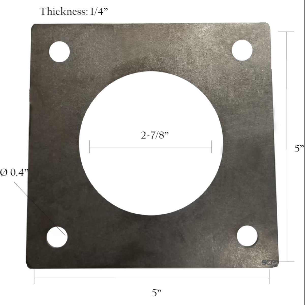 Square Plate 5"x1/4" - Fits 2.875"OD