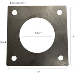 Square Plate 5"x1/4" - Fits 2.875"OD