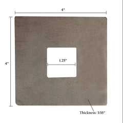 Square Plate 4" X 3/16" W/ Sq - Fits 1.25" Sq