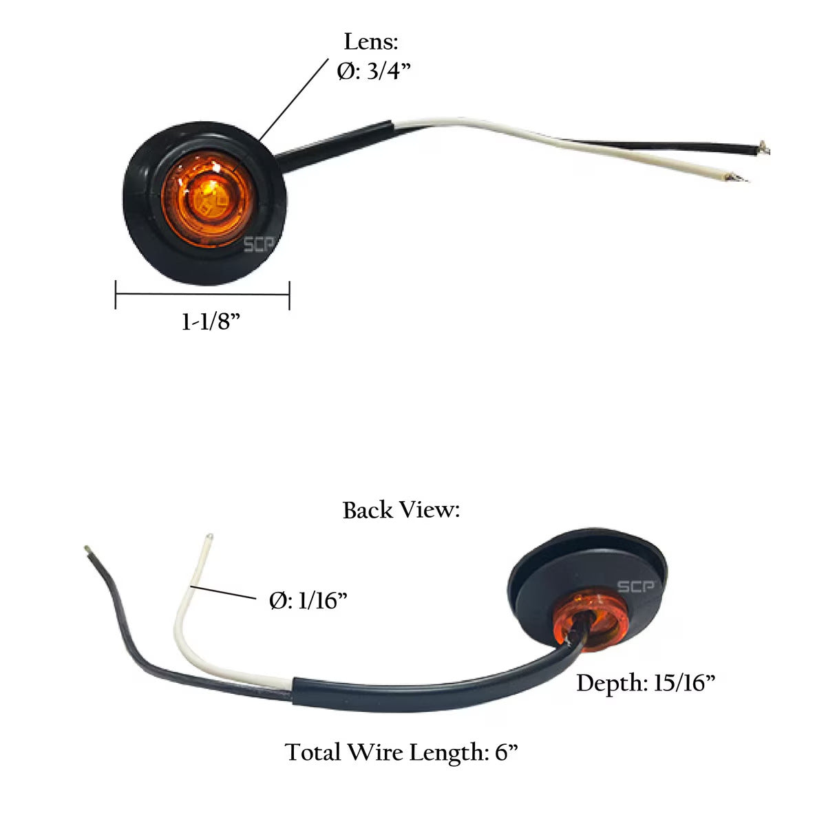 Trailer Light 3/4" Round