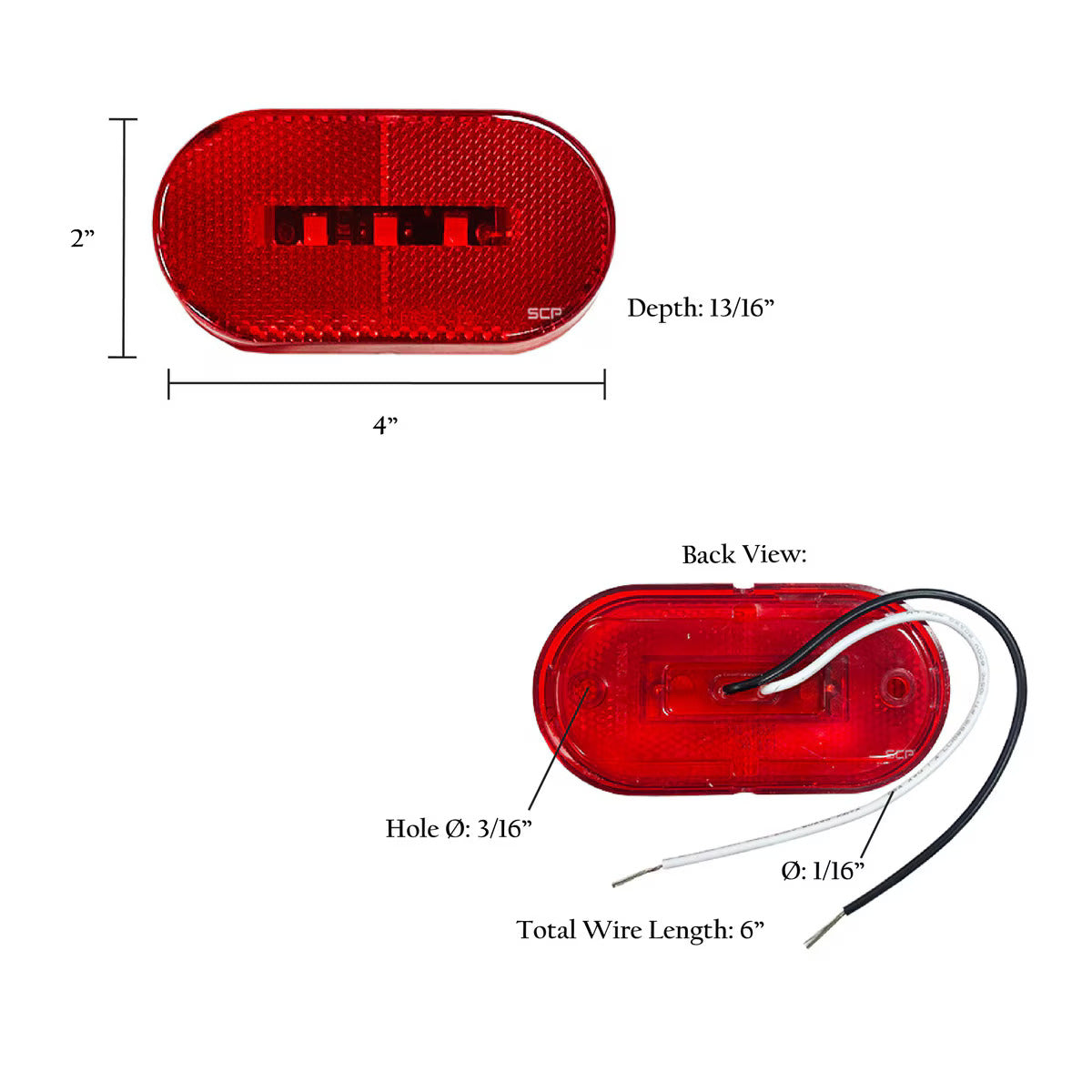 Trailer Light 4"x2" Oblong Marker