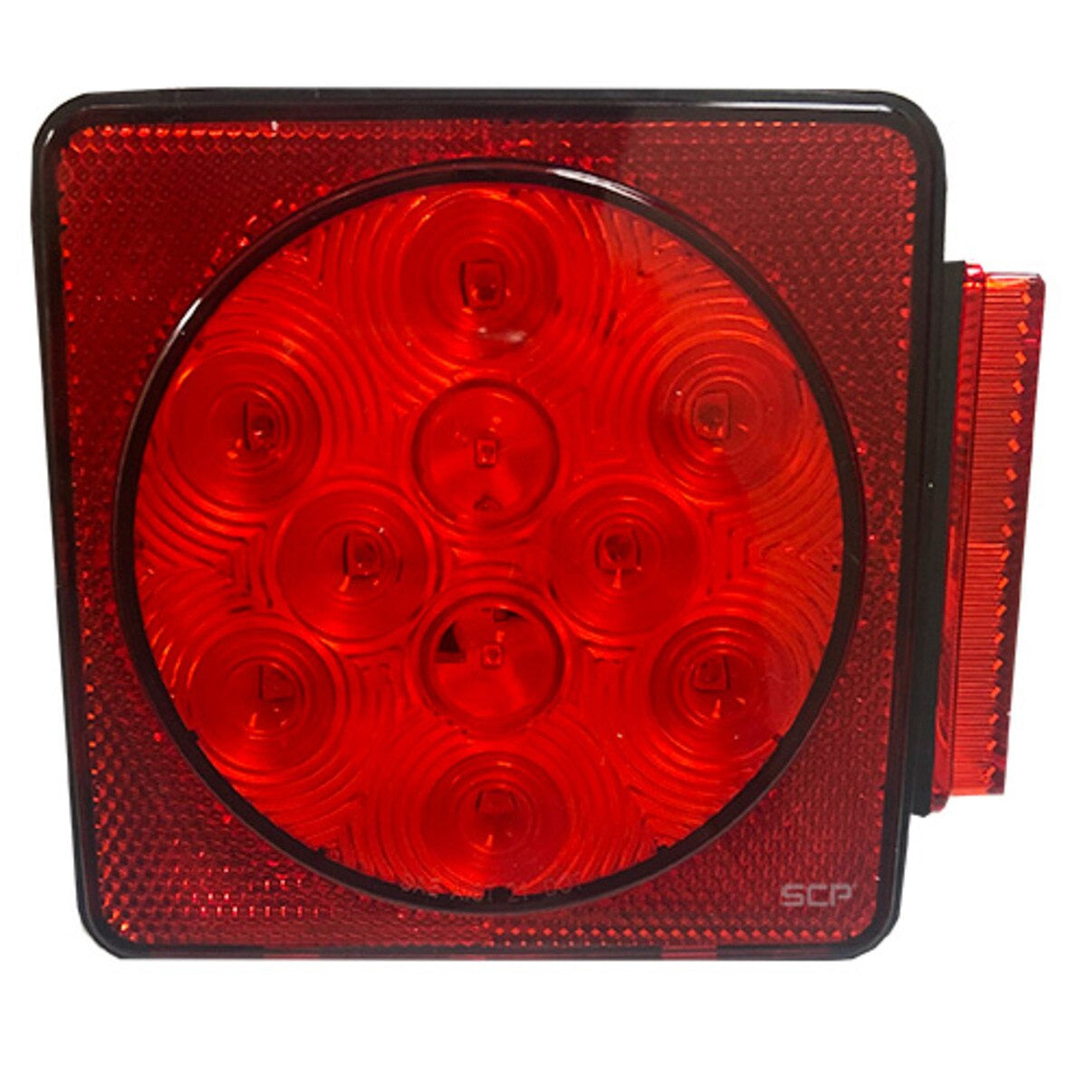 Trailer Light-4" Square Stop/Turn/Tail-Dark Red Lens/LEDs Small-Right Side