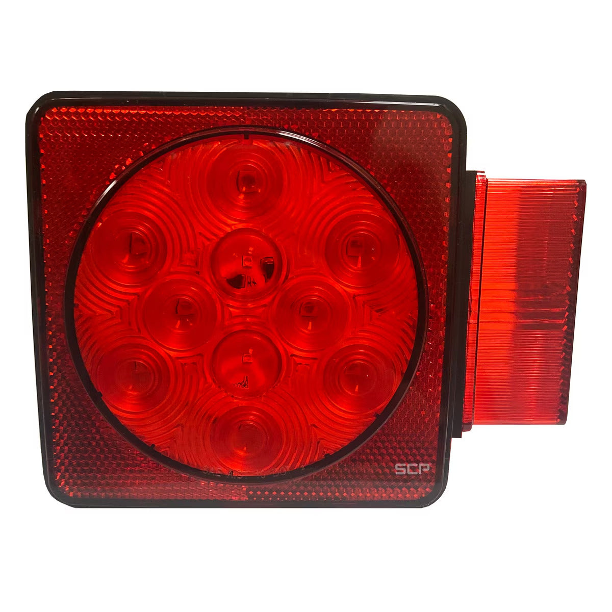 Trailer Light-4" Square Stop/Turn/Tail-Dark Red Lens/LEDs Small-Right Side