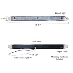 Trailer Light Bar-16" Slim Line LED ID w/Reflex Lens-3 Optic Circle Clear Lens/Red Lens
