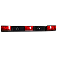 Trailer Light Bar-3 Light/Red Lens/LED-Metal Base