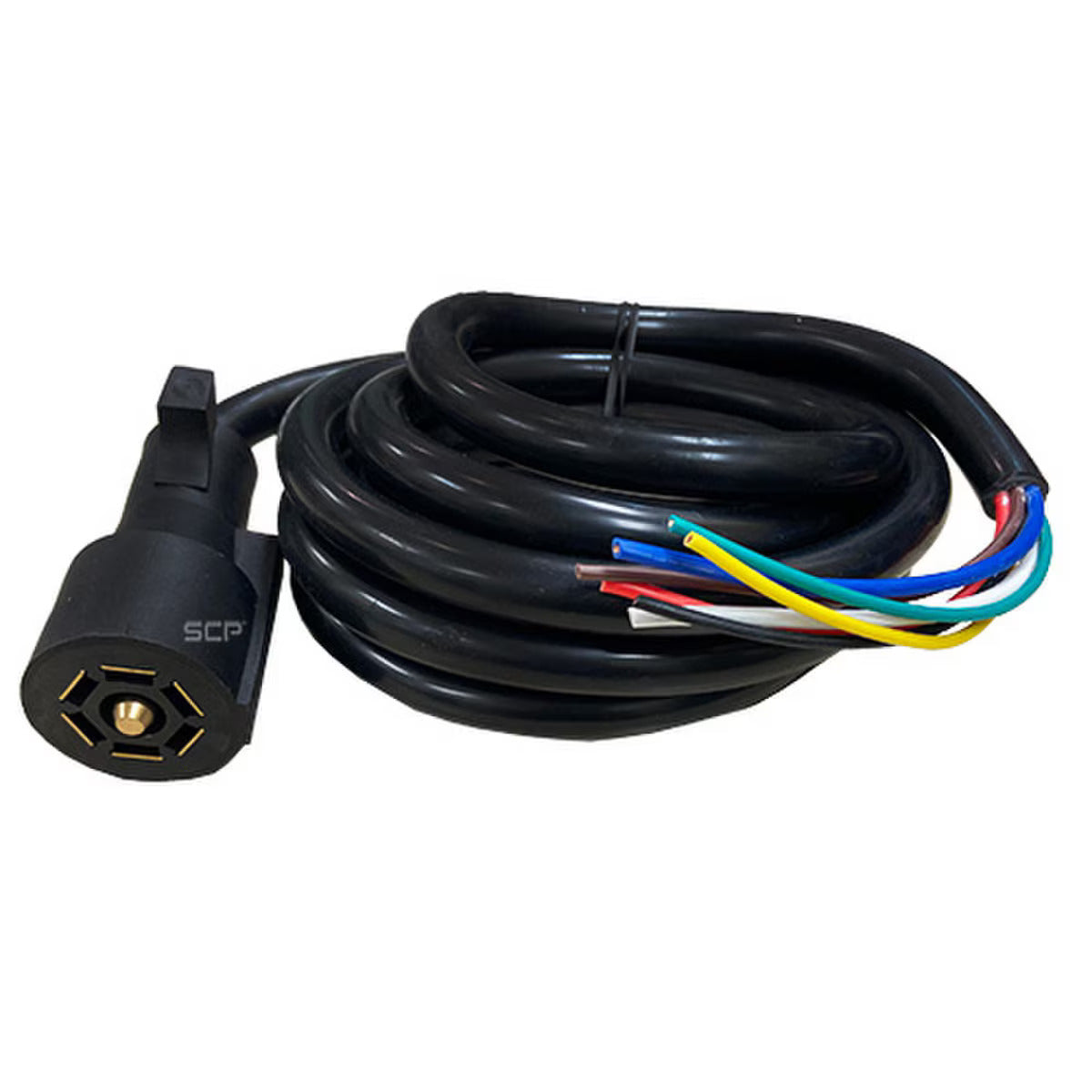 7-Way with Center Pin-10ft Cord-14AWG X 3, 16 AWG X 4