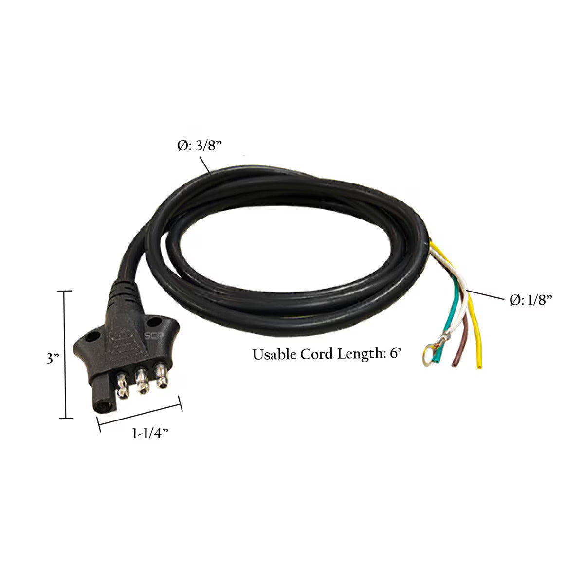 4-Way Round Wire-6ft Cord-18AWG