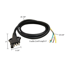 4-Way Round Wire-6ft Cord-18AWG