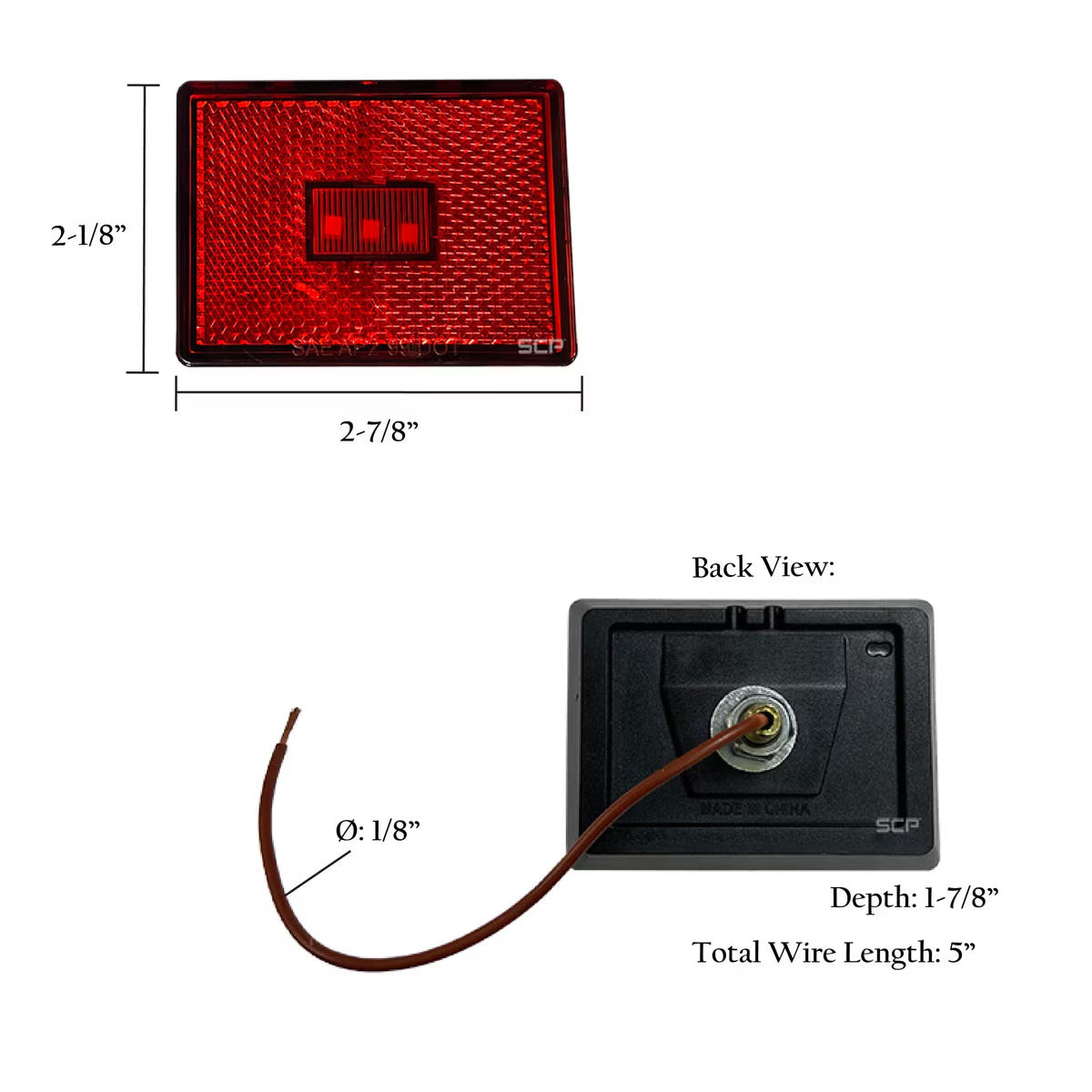 Trailer Light Rectangular Surface Mount