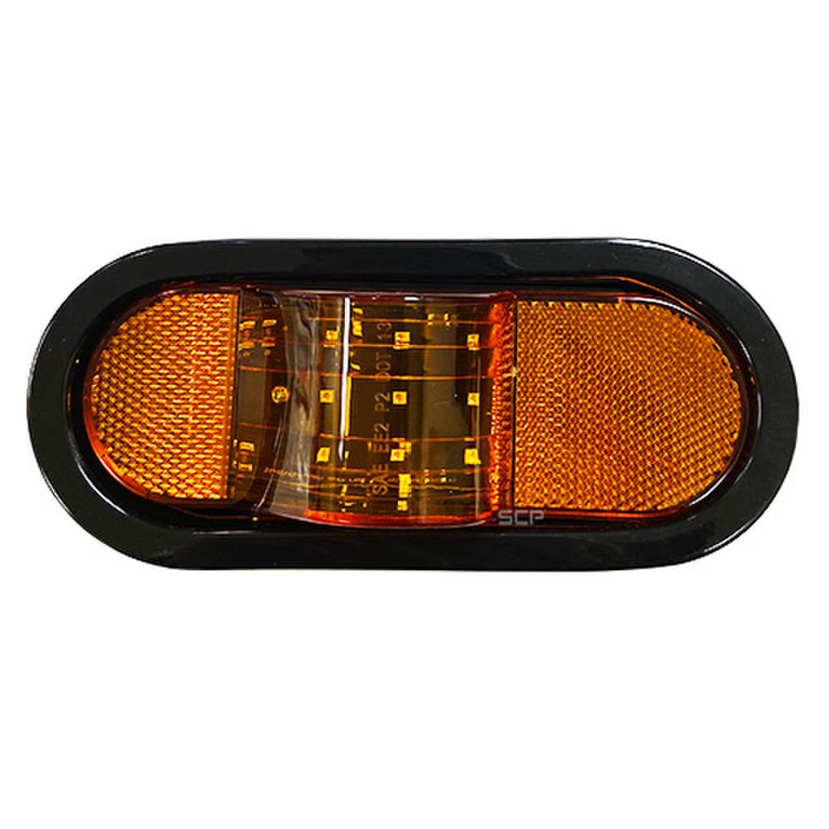 Trailer Light-6" Oval Midship/Turn/Marker Light-Amber/Amber Grommet & Plug