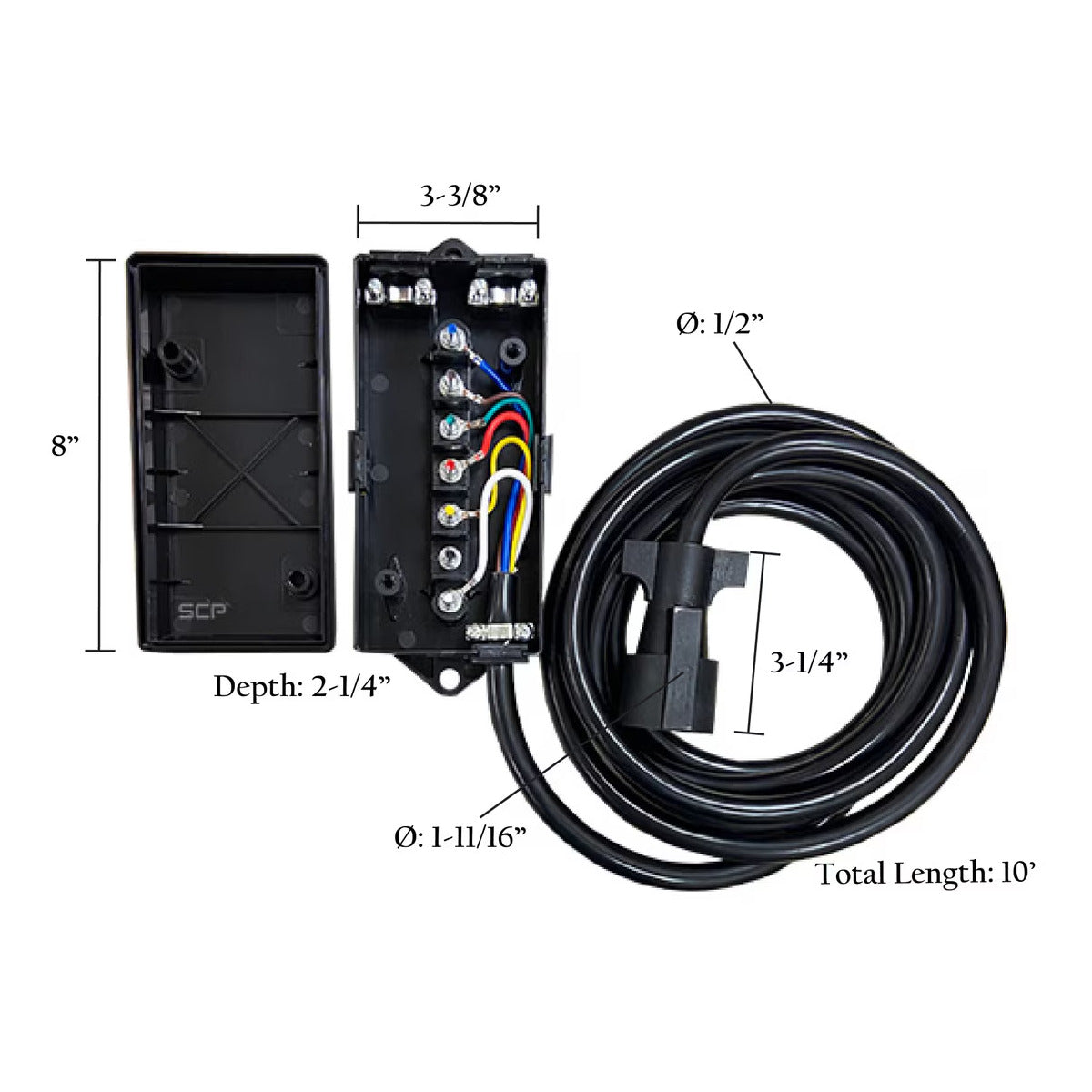 7-Way Junction Box with 10' Cord