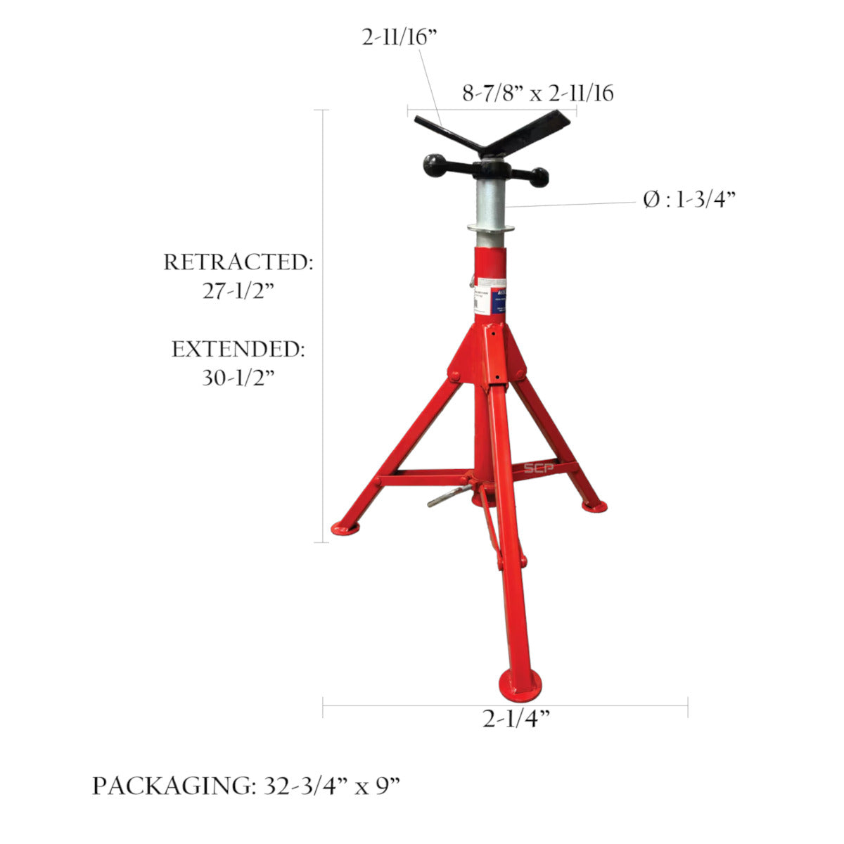 Folding Pipe Stand with Carry Handles & Double Key Locking System