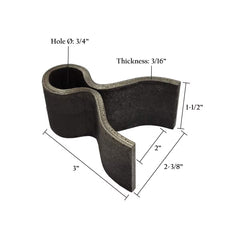 Female Hinge Strap – 3/4" x 2" Weld-On | HDG or Bare Steel