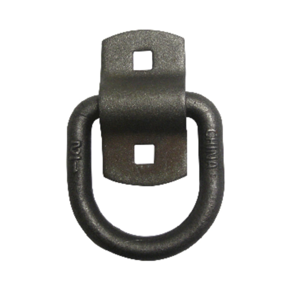 Black metal ring with a square hole on a white background