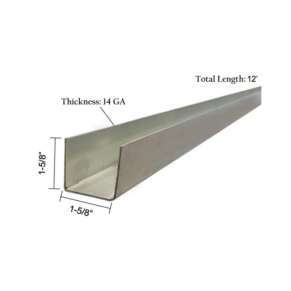 Galvanized Horse Stall Channel Bare - 14g