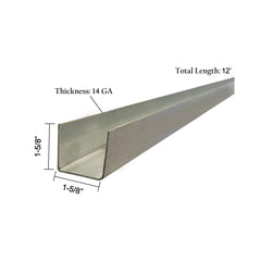 Galvanized Horse Stall Channel Bare - 14g