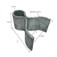 Female Hinge Strap – 3/4" x 2" Weld-On | HDG or Bare Steel