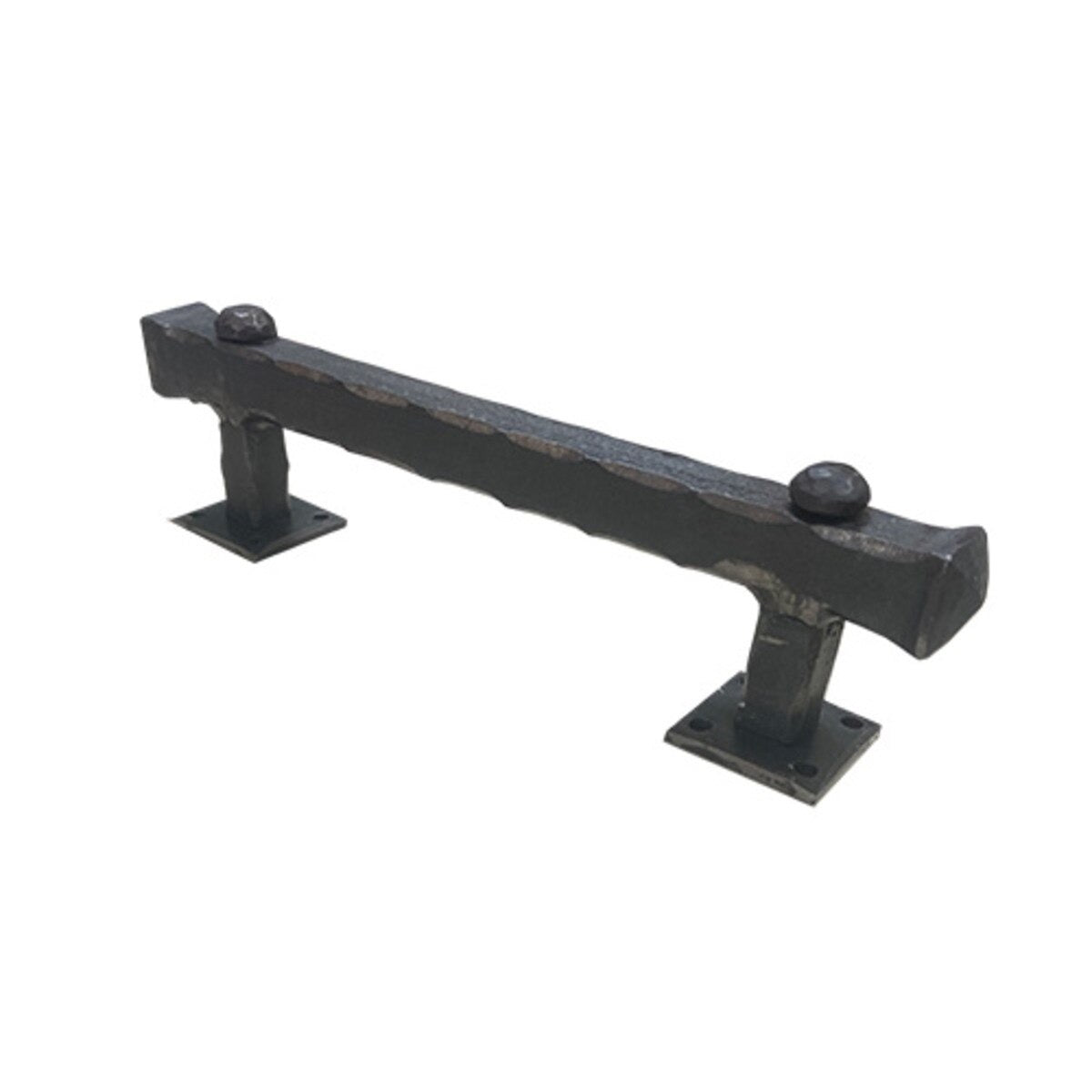 Black metal handle on a white background
