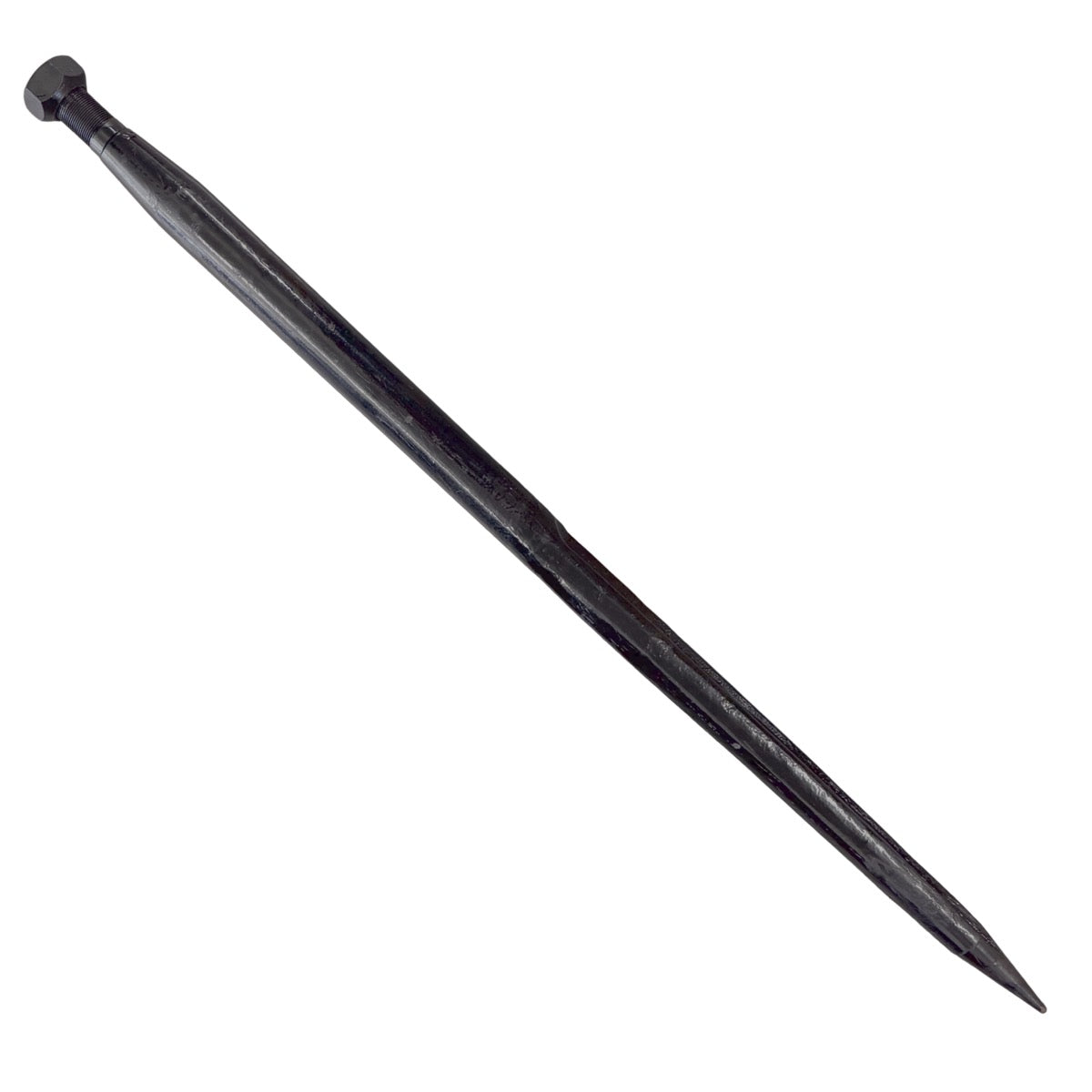 Black metal spear on a white background