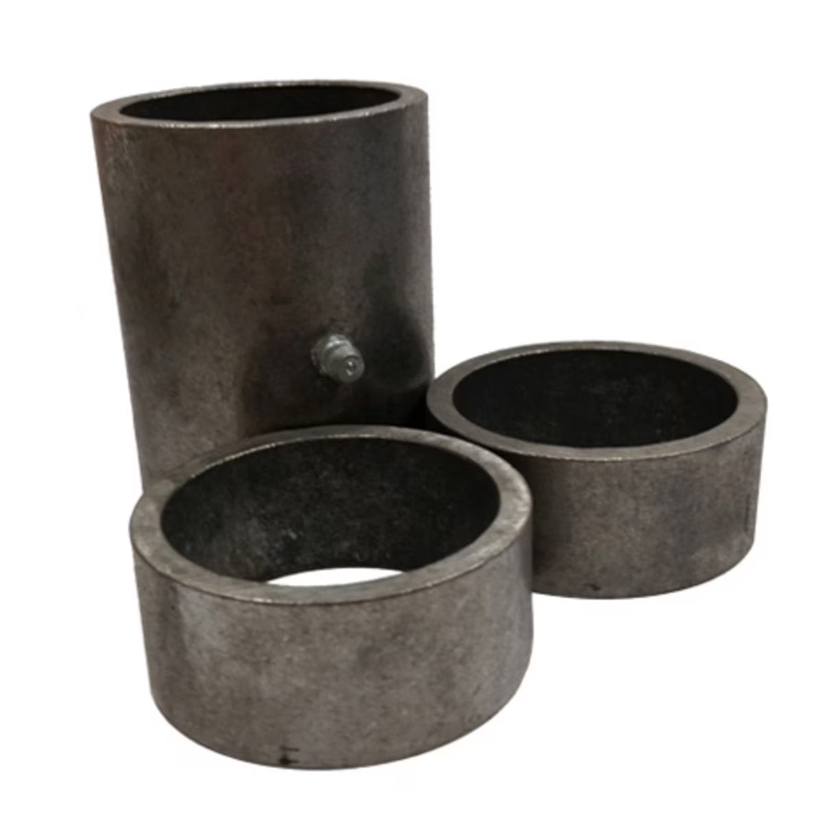 Pipe Hinge Sleeves – Bare Steel with Collars & Grease Zerk