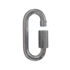 Metal carabiner on a white background