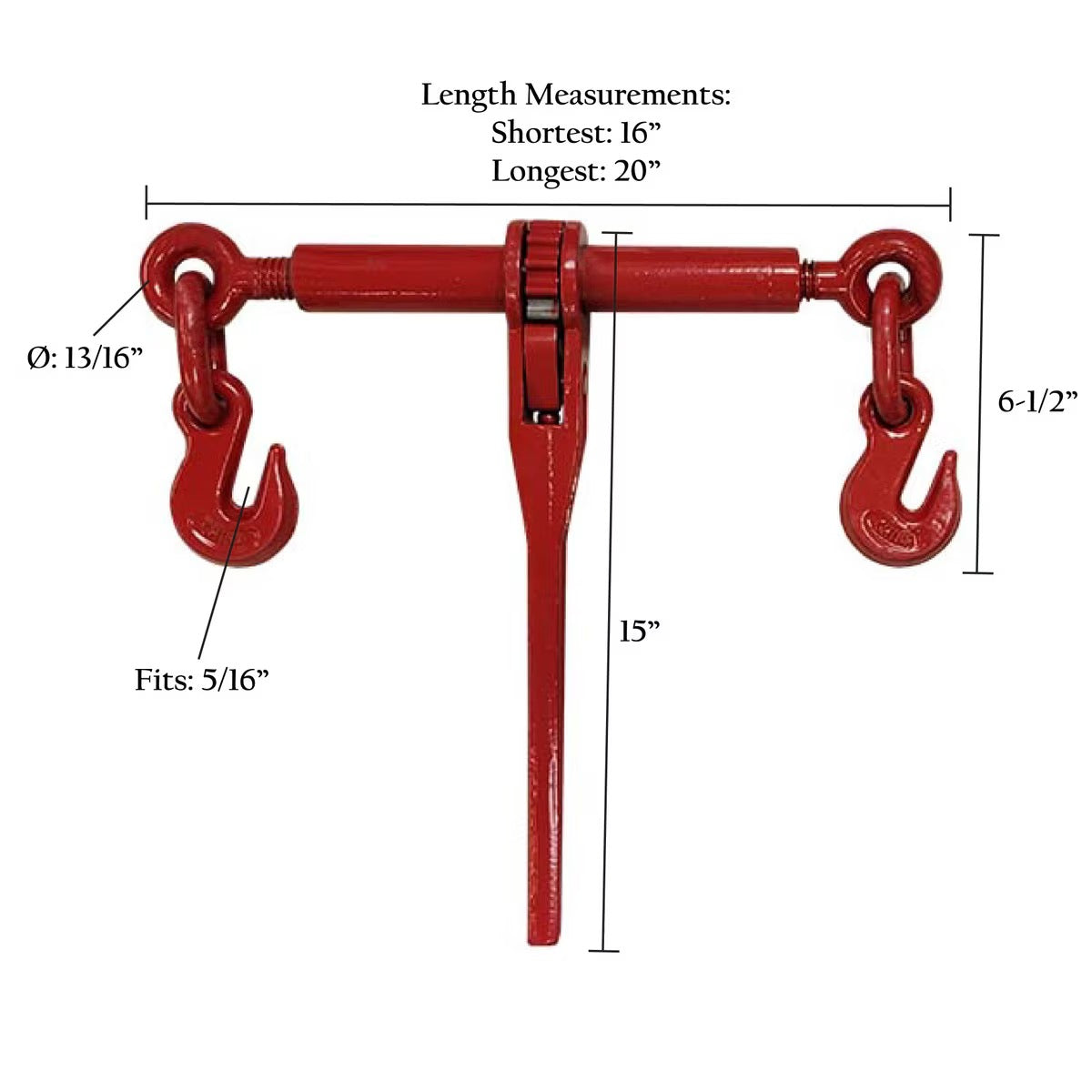 Ratchet Load Binder - Fits 5/16"-3/8" Chain