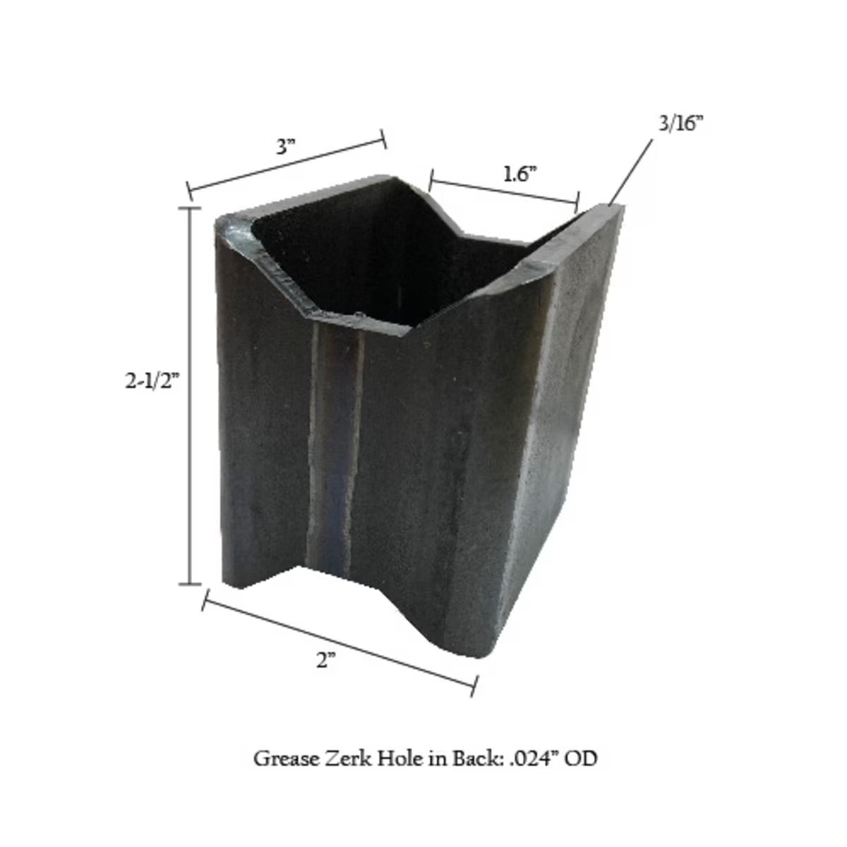 Rectangular Hinge Adapter – 3" x 2" | Square-to-Round Gate Hinge Support